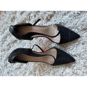 Kurt Geiger Carvela Velvet/Leather Black Heels
